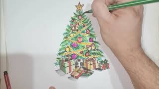 Come disegnare un albero di natale Tutorial [upl. by Ennaed]