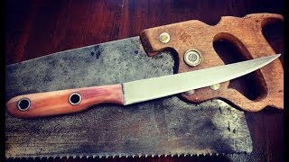 How to make Fillet Knife from Hand Saw blade DIY [upl. by Ellersick683]