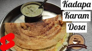 Kadapa Karam Dosa  By Bindus Kitchen Recipes ❤️ [upl. by Ozmo]