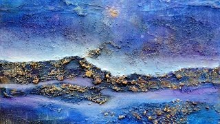 Acrylic techniques  Acryltechniken Little blue landscape Kleine blaue Landschaft [upl. by Butcher985]