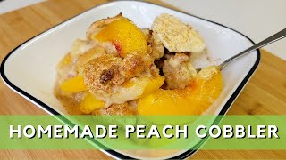 Easy Homemade Peach Cobbler with Frozen Peaches [upl. by Lerred]