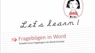 Wilmas Tutorials Fragebögen in Word [upl. by Neffets491]