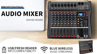 Depusheng DX8 Professional Mixer Sound Board Console 8 Channel Desk System Interface Digital USB [upl. by Zarihs]