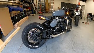 Custom Triumph Bobber Black Build Breakdown [upl. by Esirrehc161]