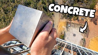 WORLD’S HEAVIEST 4” CUBE Vs CONCRETE from 45m [upl. by Joerg]