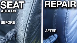 How to Repair Damaged Car Seat Audi R8 Leather Repair Steps [upl. by Rocher]