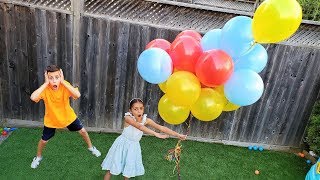 Heidi Pretend Play Fun Playtime with Color Balloons [upl. by Ennyroc481]