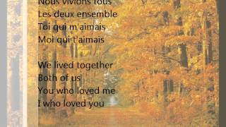 Andrea Bocelli  Les feuilles mortes with FrenchEnglish lyrics [upl. by Nho624]