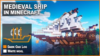 Minecraft How to build a Medieval Ship  Tutorial [upl. by Elvina]