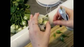 How To Make A Simple White Rose Corsage [upl. by Goldarina]