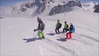 Chamonix  Aiguille Du Midi Offpiste Powder Skiing in Vallée Blanche Full HD [upl. by Dewain451]