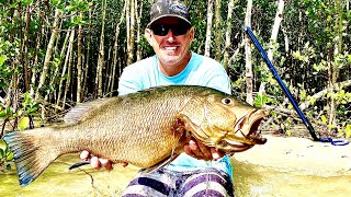 GIANT River SNAPPER Catch Clean amp Cook BlueGabe Style SPEARFISHING [upl. by Ahsar]