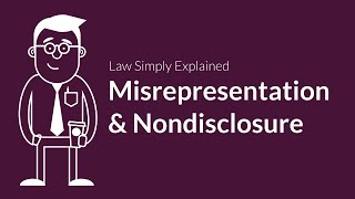 Misrepresentation and Nondisclosure  Contracts  Defenses amp Excuses [upl. by Pisarik]