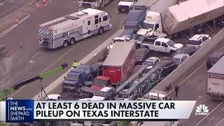 At least 6 dead in massive I35 wreck in Fort Worth Texas [upl. by Aimal]