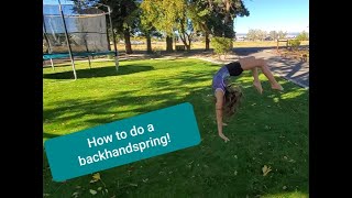 How To Do A Back Handspring  Step By Step [upl. by Llehsyt775]