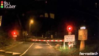 Passage à niveau SNCF  French level crossing by night [upl. by Baugh]