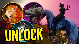 How To Unlock Mounts Horse Wolf amp Lion  New World Expansion [upl. by Yrrek]