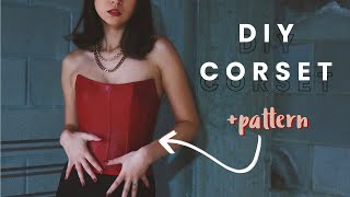 DIY CorsetBustier  PATTERN  How to Sew a Leather Corset  Draping Patterning amp Sewing Tutorial [upl. by Chas]