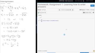 How to enter answers in MyMathLab Assignment 1 [upl. by Younger]