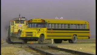 Train School Bus Crash Better Resolution [upl. by Idnem]