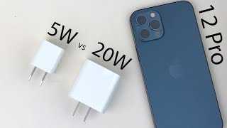 iPhone 12 Pro Charge Test 5W vs 20W Apple [upl. by Eeruhs]