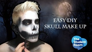 Easy Skull Makeup Tutorial  Hallowen Makeup [upl. by Argela]