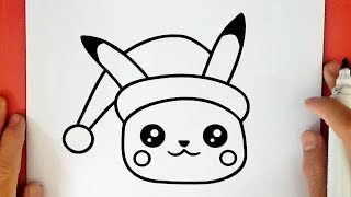 COMO DIBUJAR A PIKACHU KAWAII DE NAVIDAD [upl. by Manchester292]