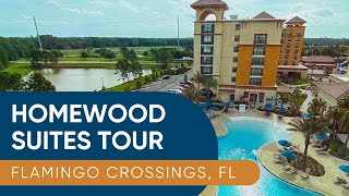 Homewood Suites at Flamingo Crossings  Room amp Hotel Tour  Spring 2021  Hotel Next To Disney World [upl. by Nomit]