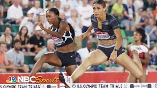 Sydney McLaughlin snatches 400m hurdles world record from Dalilah Muhammad at trials  NBC Sports [upl. by Airotal]