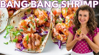 BANG BANG SHRIMP TACOS  Easy Dynamite Shrimp Recipe [upl. by Ereynihc273]