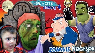 ZOMBIE HIDE n SEEK FGTEEV Hello Neighbor Stage 4 BRAINZZZZ Gameplay  Skit [upl. by Goober949]