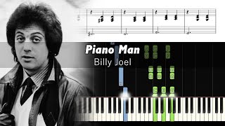 Billy Joel  Piano Man  Piano Tutorial  SHEETS  tbt [upl. by Anilehcim752]