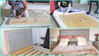 DIY  Building a Tufted Queen Size Bed From SCRATCH [upl. by Glanville217]