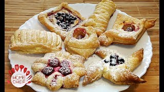 PUFF PASTRY SHAPES  7 DIFFERENT WAYS FOR PUFF PASTRY DOUGH [upl. by Swisher]