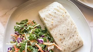 Quick Baked Halibut Filet Recipe [upl. by Pearline]