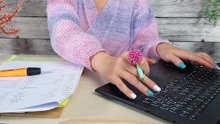 ASMR Paper amp Typing Sounds • Data Entry • Home Office Ambiance [upl. by Zilber]