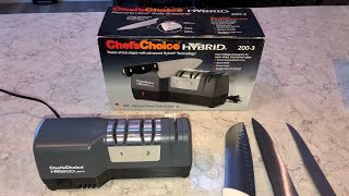 How to sharpen knives  Chefs Choice Hybrid Review [upl. by Grados]