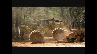 Cat 518 Grapple Skidder  Logging another Load [upl. by Domash]