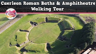 CAERLEON ROMAN BATHS amp AMPHITHEATRE WALES  Walking Tour  Pinned on Places [upl. by Inalaehak586]