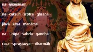 Prajna Paramita Hrdaya Sutra Heart Sutra In Sanskrit w Lyrics [upl. by Ymmij637]