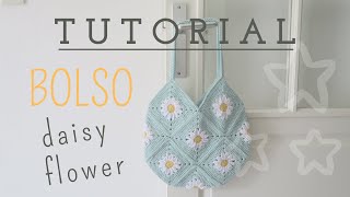 ✨BOLSO DAISY FLOWER CROCHET  CHIC DIY bolsogranny crochet ganchillo daisyflower [upl. by Cirdek]