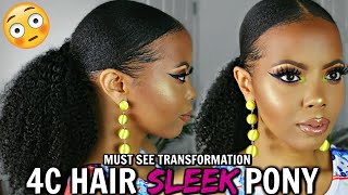 4C NATURAL HAIR SLEEK PONYTAIL STYLE FACTOR STYLING GEL DEMO  HOW TO SLICK DOWN 4C HAIR TASTEPINK [upl. by Petta50]