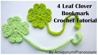 Shamrock Four Leaf Clover Crochet Tutorial with narration [upl. by Anivel]