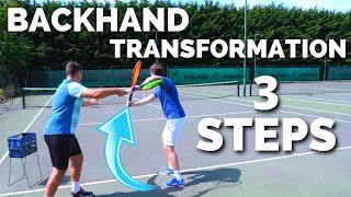 Tennis One Handed Backhand Transformation  3 Steps To The Perfect ATP Modern Backhand [upl. by Evangelin306]