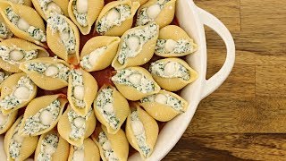 Spinach amp Ricotta Stuffed Pasta Shells Recipe [upl. by Philipines]