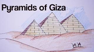 How to draw Giza pyramids [upl. by Kachine419]