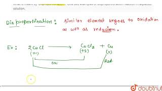 What is meant by disproportionation Give two examples of disproportionation [upl. by Eidnahs862]