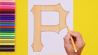 How to draw Pittsburgh Pirates Logo MLB Team [upl. by Neerbas489]