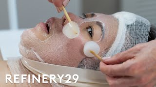 I Tried This Insane Bubble Facial  Beauty With Mi  Refinery29 [upl. by Irelav]