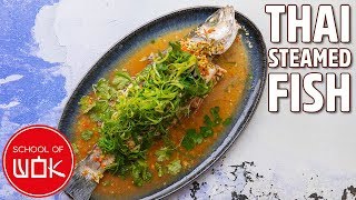 Fresh Thai Steamed Fish Recipe [upl. by Aenel]